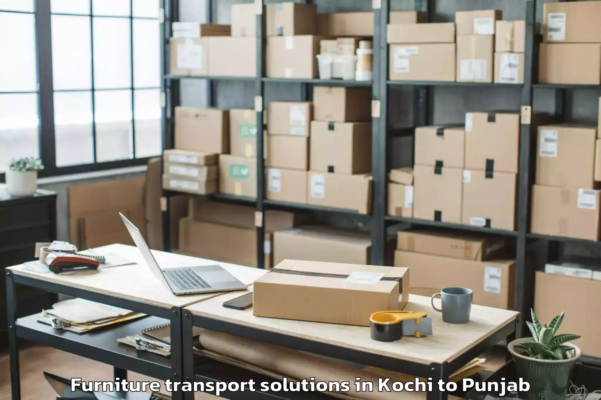 Affordable Kochi to Dasua Furniture Transport Solutions